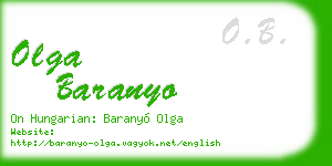 olga baranyo business card